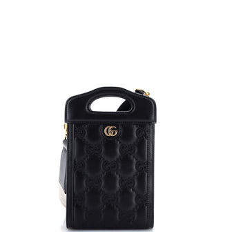 Gucci Top Handle Crossbody Bag GG Matelasse Leather Mini