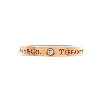 Tiffany & Co. Logo Band Ring 18K Rose Gold with Diamonds