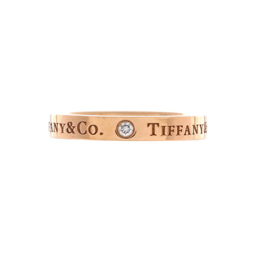 Tiffany & Co. Logo Band Ring 18K Rose Gold with Diamonds