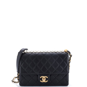 Chanel Chic Pearls Flap Bag Quilted Lambskin Small