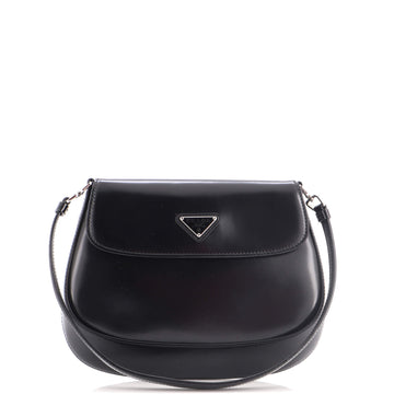 Prada Cleo Flap Shoulder Bag Spazzolato Leather Small
