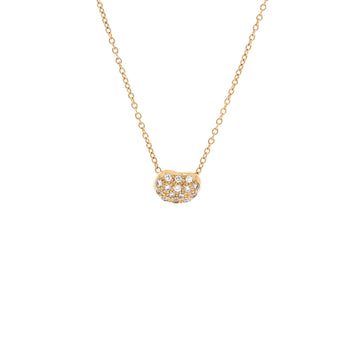 Tiffany & Co. Elsa Peretti Bean Pendant Necklace 18K Yellow Gold with Diamonds 6.5mm