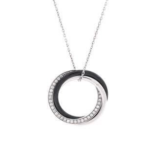 Cartier Trinity Pendant Necklace 18K White Gold with Diamonds and Ceramic Small