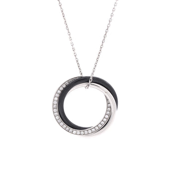 Cartier Trinity Pendant Necklace 18K White Gold with Diamonds and Ceramic Small
