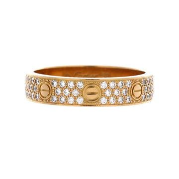 Cartier Love Wedding Band Pave Diamonds Ring 18K Yellow Gold and Diamonds
