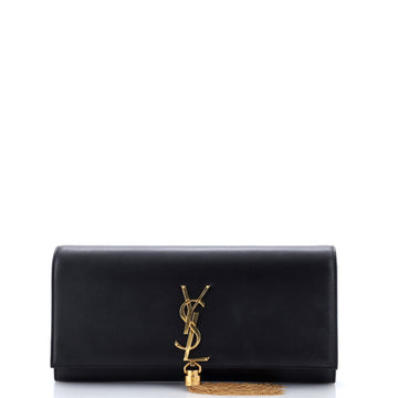 Saint Laurent Classic Monogram Tassel Clutch Leather Long