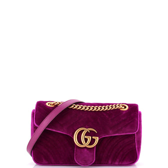 Gucci GG Marmont Flap Bag Matelasse Velvet Small