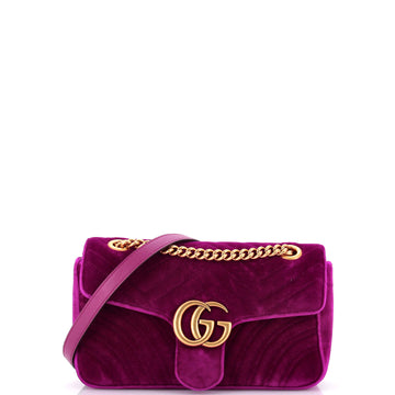 Gucci GG Marmont Flap Bag Matelasse Velvet Small