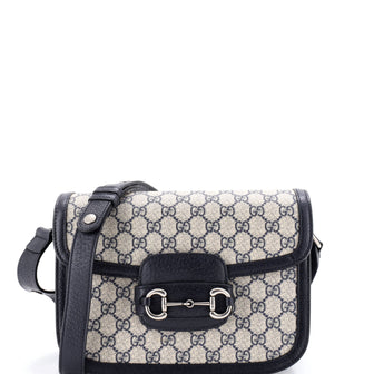 Gucci Horsebit 1955 Shoulder Bag GG Coated Canvas with Leather Small