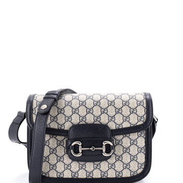 Gucci Horsebit 1955 Shoulder Bag GG Coated Canvas with Leather Small