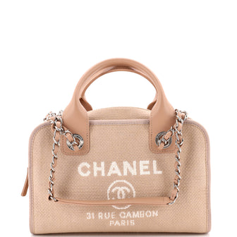 Chanel Deauville NM Bowling Bag Mixed Fibers Small