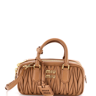 Miu Miu Arcadie Top Handle Bag Matelasse Leather Regular