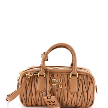 Miu Miu Arcadie Top Handle Bag Matelasse Leather Regular
