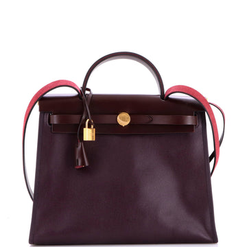 Hermes Herbag Zip Leather and Toile 31