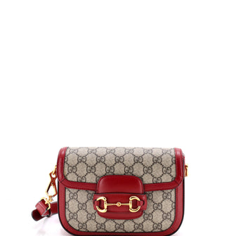 Gucci Horsebit 1955 Shoulder Bag GG Coated Canvas with Leather Mini