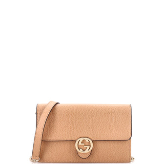 Gucci Interlocking Wallet on Chain Leather