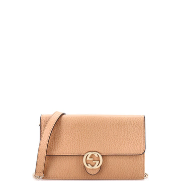 Gucci Interlocking Wallet on Chain Leather