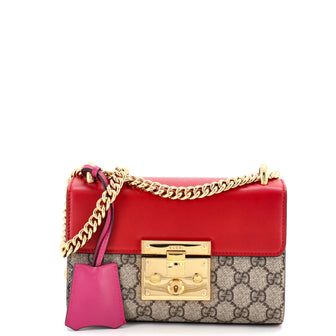 Gucci Padlock Shoulder Bag GG Coated Canvas and Leather Small