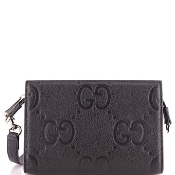 Gucci Zip Crossbody Bag Jumbo GG Embossed Leather