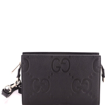 Gucci Zip Crossbody Bag Jumbo GG Embossed Leather