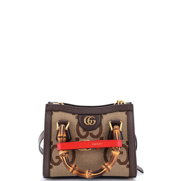 Gucci Diana NM Bamboo Handle Tote Jumbo GG Canvas Mini