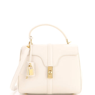 Celine 16 Top Handle Bag Grained Calfskin Small