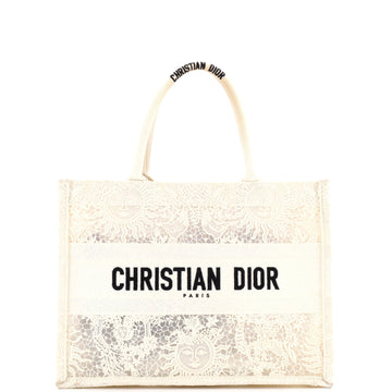 Christian Dior Book Tote Embroidered Lace Medium