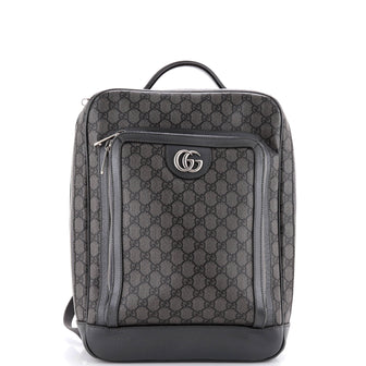 Gucci Ophidia Front Zip Pocket Backpack GG Coated Canvas Medium
