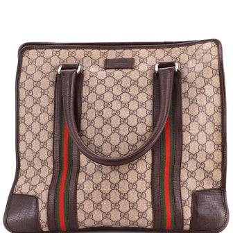 Gucci Web Travel Tote GG Canvas Large