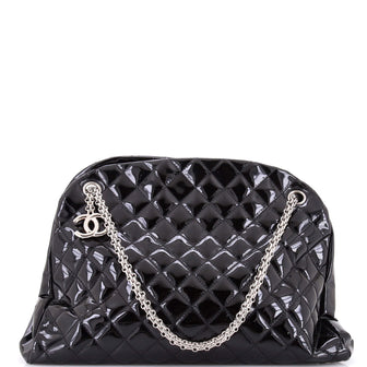 Chanel Just Mademoiselle Bag Quilted Patent Large