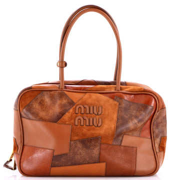 Miu Miu Beau Top Handle Bag Patchwork Leather Large