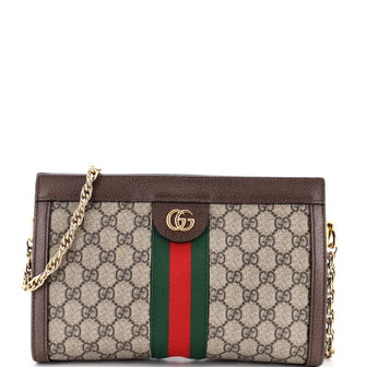 Gucci Ophidia Chain Shoulder Bag GG Coated Canvas Small