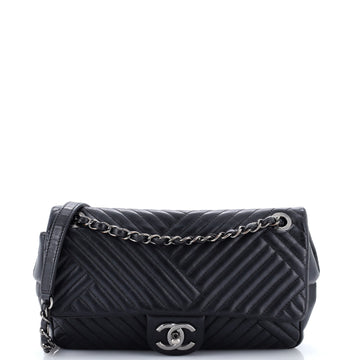 Chanel CC Crossing Flap Bag Chevron Lambskin Medium