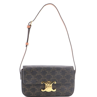 Celine Triomphe East-West Shoulder Bag Triomphe Coated Canvas