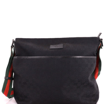 Gucci Front Pocket Web Messenger GG Canvas Medium