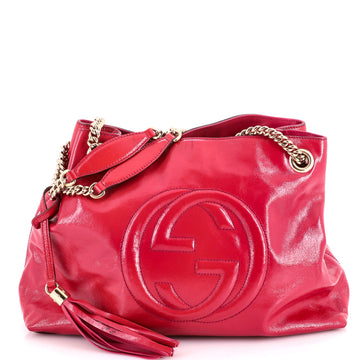Gucci Soho Chain Strap Shoulder Bag Patent Medium