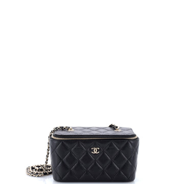 Chanel Classic Vanity Case with Chain Quilted Caviar Small