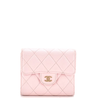 Chanel CC Compact Classic Flap Wallet Quilted Caviar