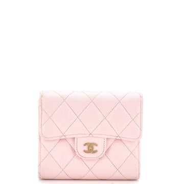 Chanel CC Compact Classic Flap Wallet Quilted Caviar