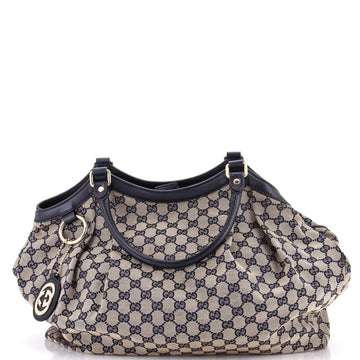 Gucci Sukey Tote GG Canvas with Leather Large
