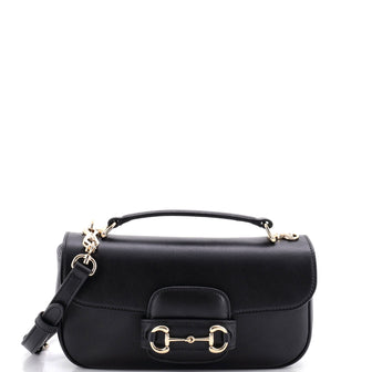 Gucci Horsebit 1955 Flap Shoulder Bag Leather East West