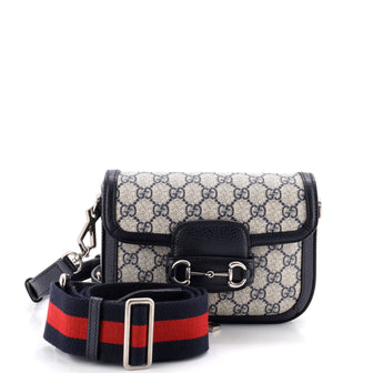 Gucci Horsebit 1955 Shoulder Bag GG Coated Canvas with Leather Mini