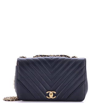 Chanel Statement Flap Bag Chevron Calfskin Small