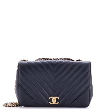 Chanel Statement Flap Bag Chevron Calfskin Small