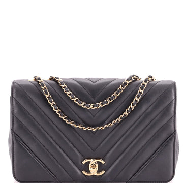 Chanel Statement Flap Bag Chevron Calfskin Small