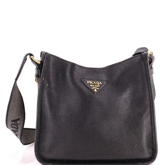 Prada Logo Strap Crossbody Bag Vitello Daino Medium