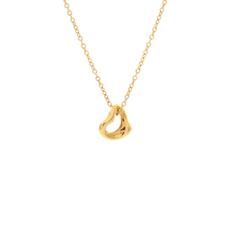 Tiffany & Co. Elsa Peretti Open Heart Pendant Necklace 18K Yellow Gold 7mm