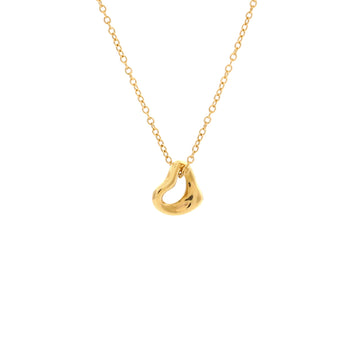 Tiffany & Co. Elsa Peretti Open Heart Pendant Necklace 18K Yellow Gold 7mm