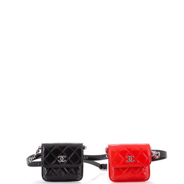 Chanel CC Belt In Love Waist Bag Quilted Patent Mini