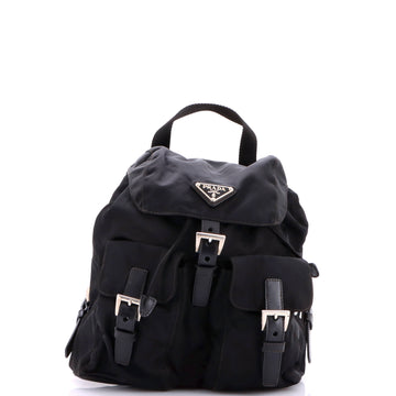 Prada Double Front Pocket Backpack Tessuto Small